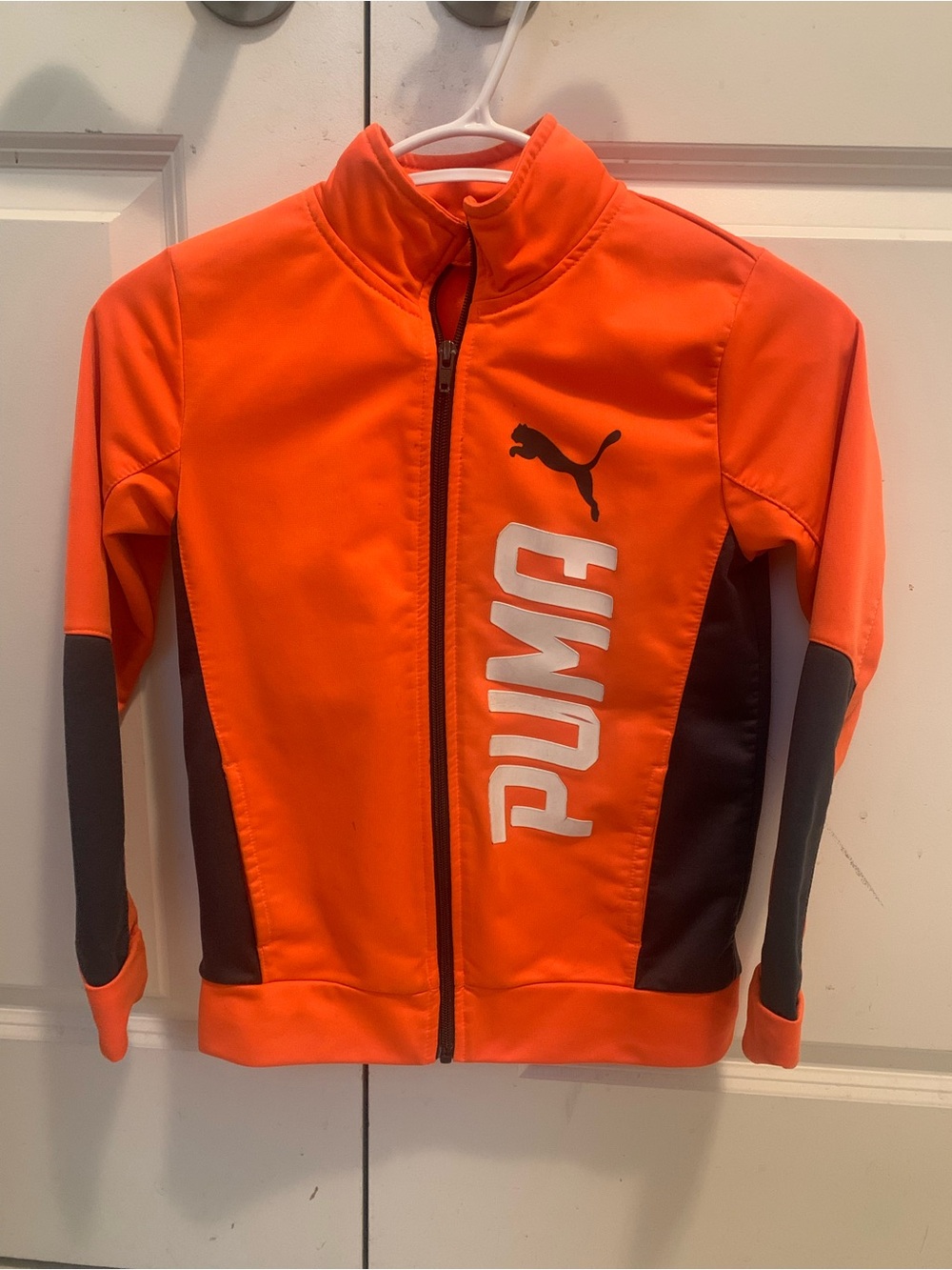 Puma Kids Orange and Black Zip Swim Rashguard